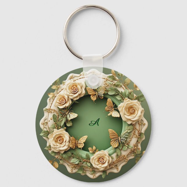 Chaveiro 💐 Presente Personalizado de Nome Floral Para Aman (Frente)