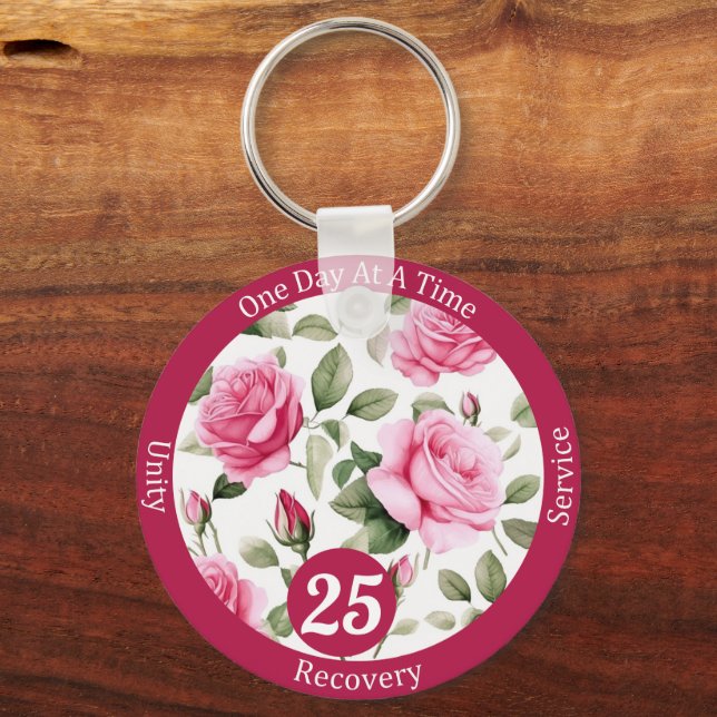Chaveiro Presente Personalizado de Recuperação de Rosa para (Frente)