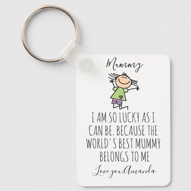 Chaveiro Presente Personalizado Eu Amo Mamãe da Filha, (Frente)