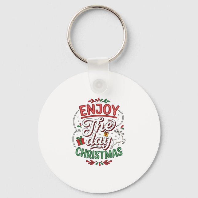 Chaveiro Presente Rena de Natal Aproveite o Dia (Frente)