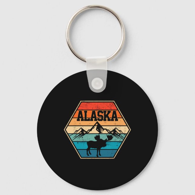 Chaveiro Presente Retro Vintage Caminhada Montanha Alaska E (Frente)