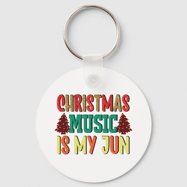 Chaveiro Presente Xmas | Música De Natal É O Meu Jun (Frente)