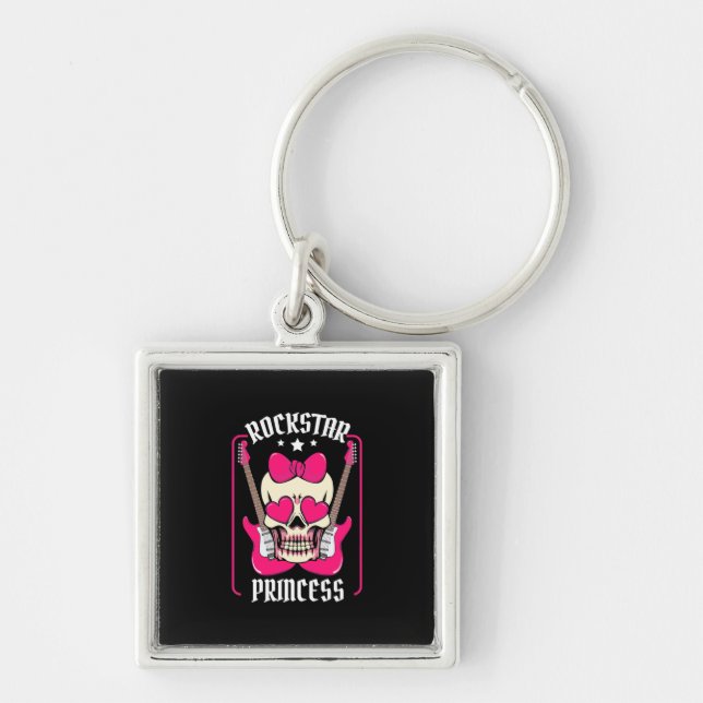 Chaveiro Presente Xmas | Rockstar Princess Skull (Frente)