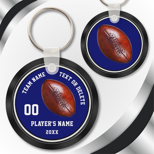 Chaveiro Presentes Baratos Da Equipe De Futebol, Personaliz (Cheap Personalized, Football Party Favors. Blue, Black and White, Personalized Football Team Gifts.)