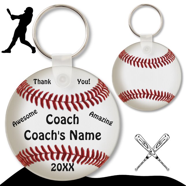 Chaveiro Presentes baratos para treinadores Chave-chave Per (Cheap Baseball Coach Gifts. Black, Red and White. End of Baseball Season, gifts for baseball coaches)