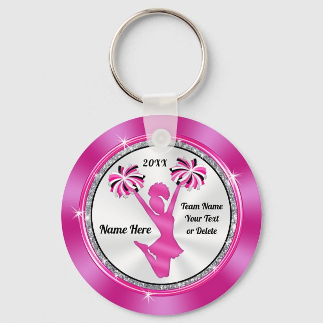 Chaveiro Presentes Baratos Rosa e Branco da Cheer ou SUAS C (Frente)