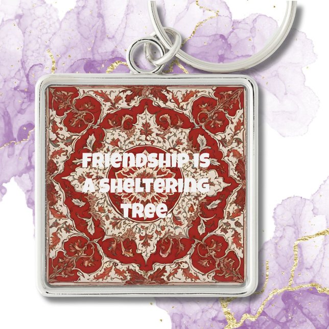 Chaveiro Presentes de Aniversário Personalizados para Amigo (Custom Anniversary Gifts for Friends Persian Tiles)