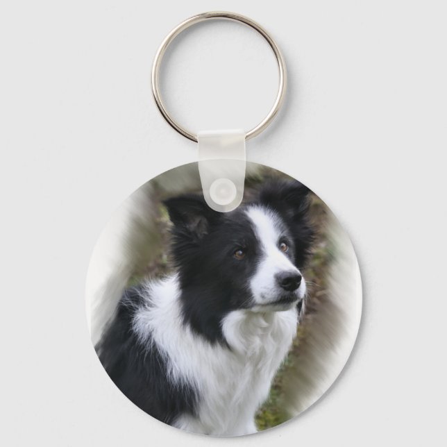Chaveiro Presentes de Arte de Collie de Borda (Frente)