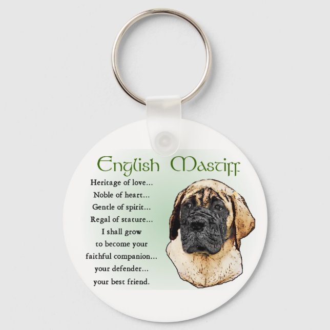 Chaveiro Presentes de Arte Mastiff Inglês (Frente)