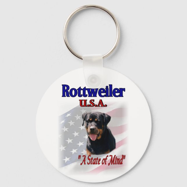 Chaveiro Presentes de Arte Rottweiler (Frente)