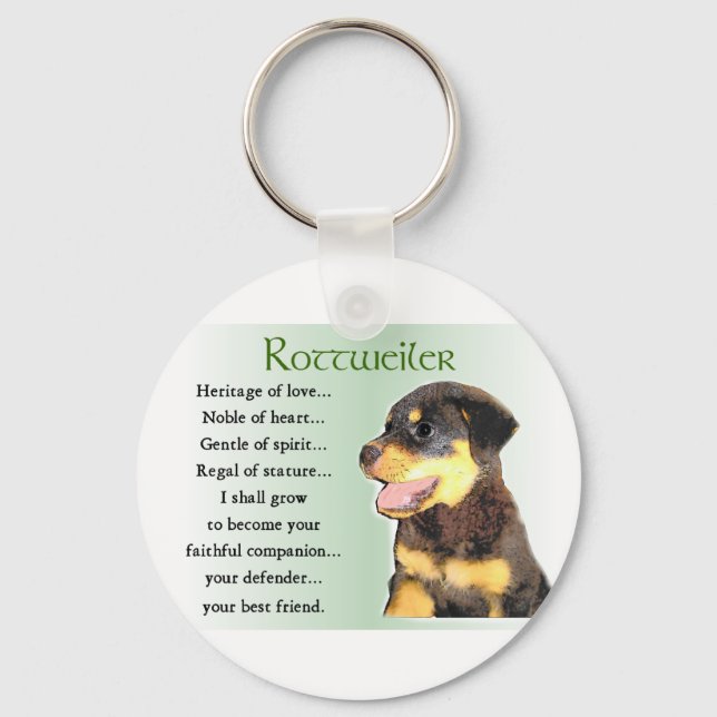 Chaveiro Presentes de Arte Rottweiler (Frente)