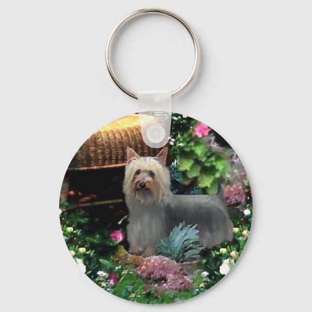 Chaveiro Presentes de Arte Silky Terrier (Frente)
