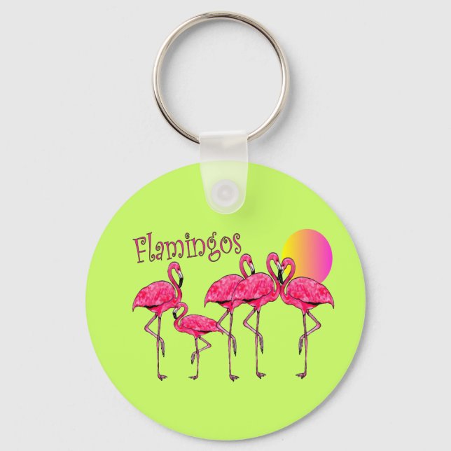 Chaveiro Presentes de Arte Tropical Flamingo (Frente)