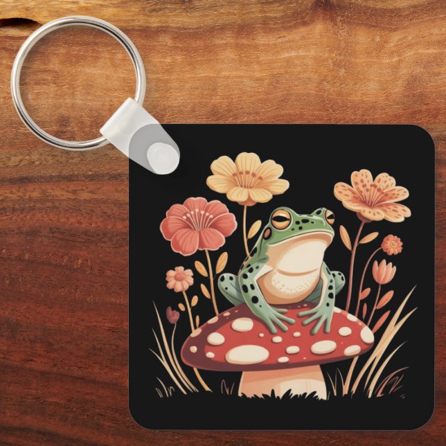 Chaveiro Presentes de Botânicos Amantes de Rãs Florais Flor (Frente)