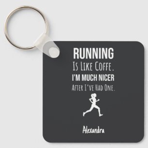 Chaveiro Presentes de corrida para amantes de café Runner p