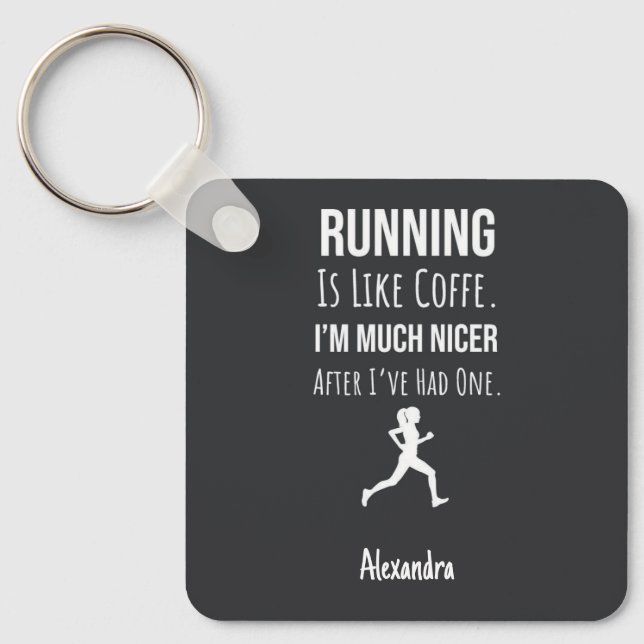 Chaveiro Presentes de corrida para amantes de café Runner p (Frente)