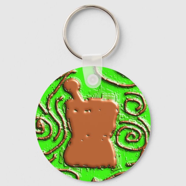 Chaveiro Presentes de Design de Pestle e Mortar FARMACÊUTIC (Frente)