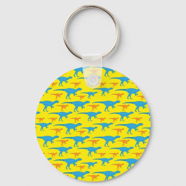 Chaveiro Presentes de Designs de Dinossauro Laranja Amarelo (Frente)