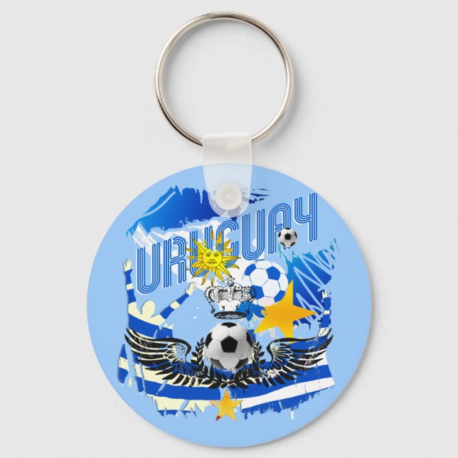 Chaveiro Presentes de futebol de futebol gráfico do Uruguai (Frente)