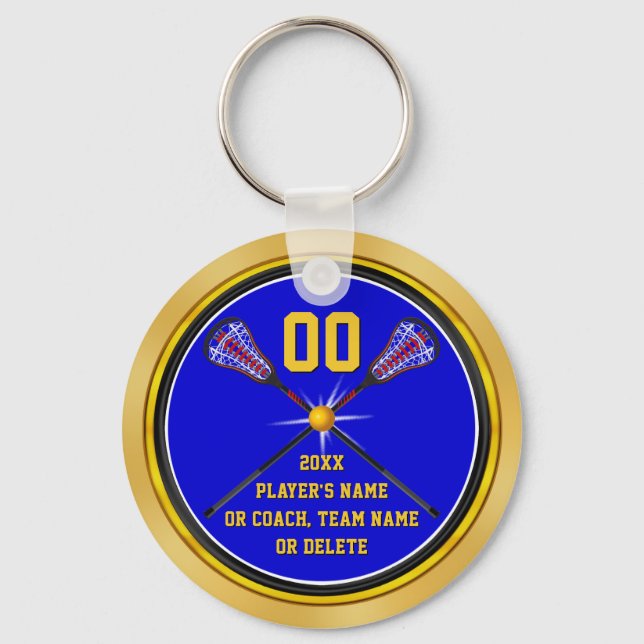 Chaveiro Presentes de Lacrosse Azul e Dourada e Barata, Per (Frente)