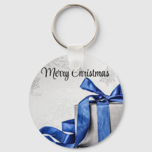 Chaveiro Presentes de Natal Azul e Prateado