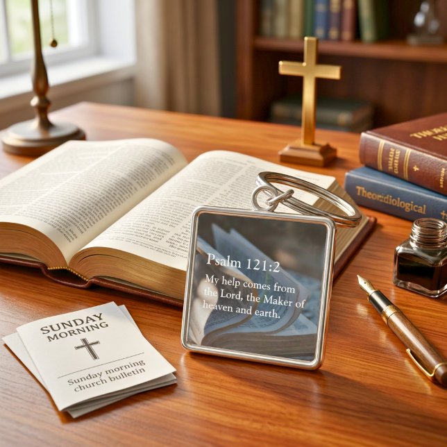 Chaveiro Presentes de Natal com versículos bíblicos persona (Custom Bible Verse Christmas Gifts for Pastors Keychain)