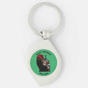 Chaveiro presentes de natal de gatos, nome personalizado