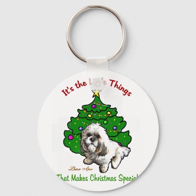 Chaveiro Presentes de Natal de Lhasa Apso (Frente)