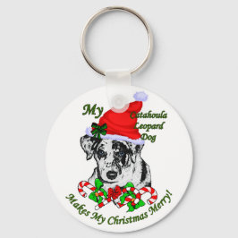 Chaveiro Presentes de Natal do Cão-Leopardo Catahoula