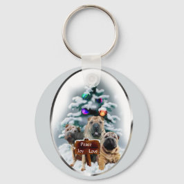 Chaveiro Presentes de Natal do Shar-Pei Chinês