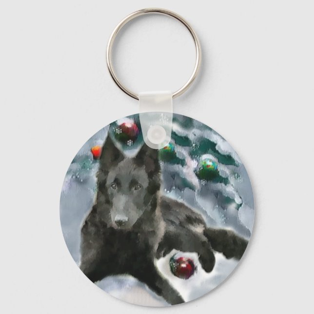 Chaveiro Presentes de Natal em Sheepdog Belgas (Frente)