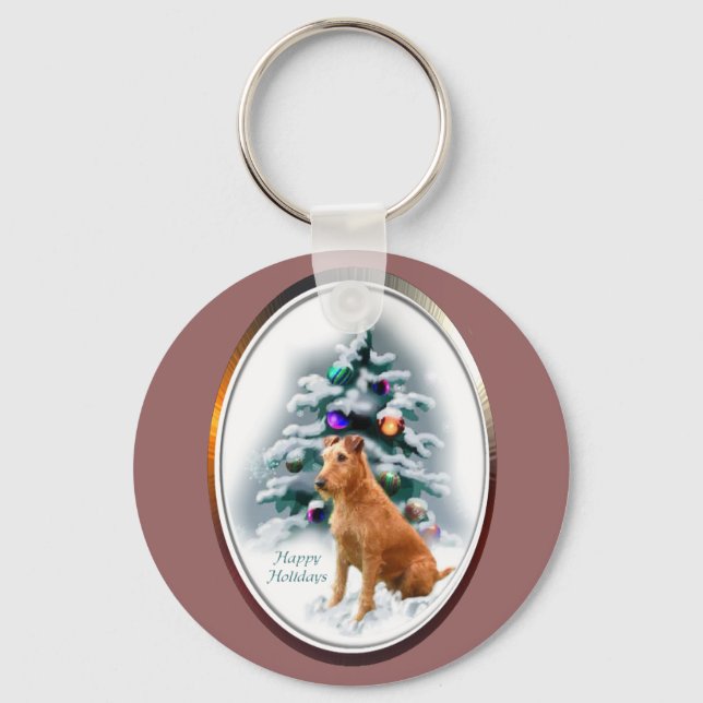 Chaveiro Presentes de Natal Terrier irlandeses (Frente)