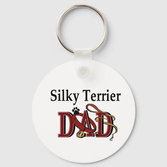 Chaveiro Presentes de Pai Silky Terrier (Frente)