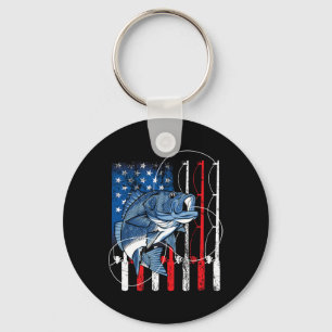 Chaveiro Presentes de Pescador Bandeira Americana Vintage d