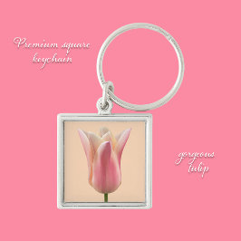 Chaveiro Presentes de Pulseira de Tulipa Rosa Deslumbrante
