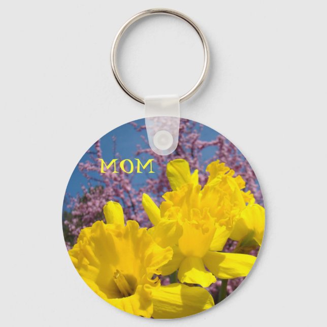 Chaveiro Presentes de pulseira MOM Flores de Narciso Amarel (Frente)