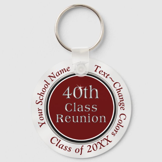 Chaveiro Presentes de Reunião Personalizados da 40ª Classe, (Frente)