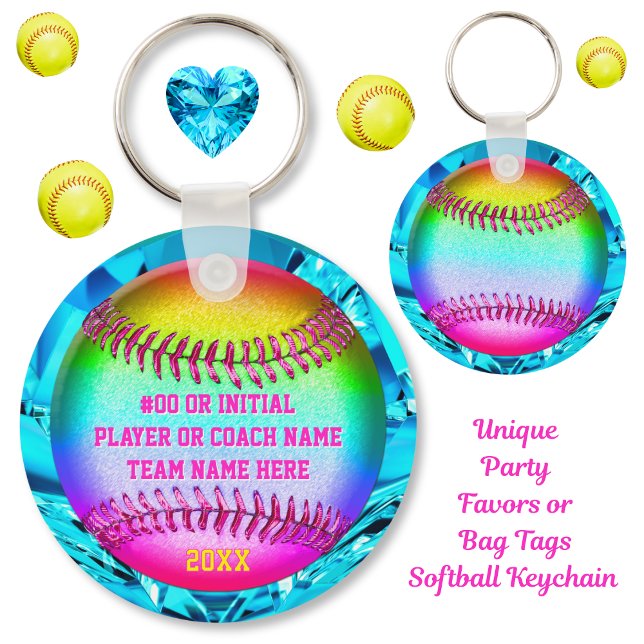 Chaveiro Presentes de Softball baratos para garotas, Chavei (Softball Souvenirs. Softball gifts for players. Softball senior night ideas. Softball  Bag Tags.)