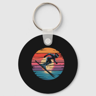 Chaveiro Presentes Esportes Pôr do Sol Vintage Esqui Downhi