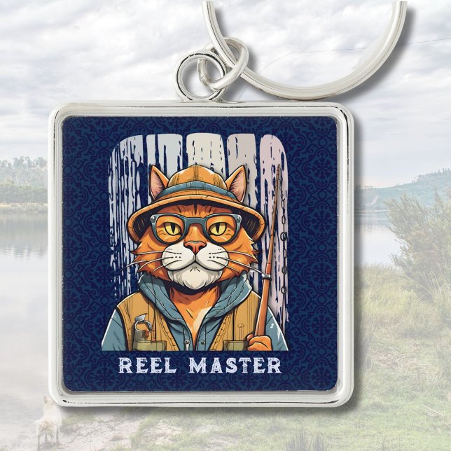 Chaveiro Presentes Legal de reforma de gatos para Pai de pe (Custom Cool Cat Retirement Gifts for Fisherman Dad)