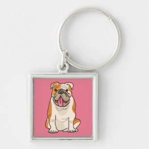Chaveiro Presentes para Amantes de Cachorro Cartoon Bulldog