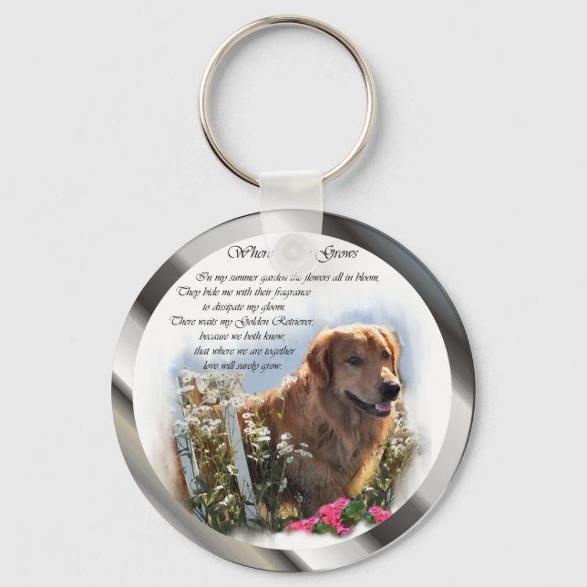 Chaveiro Presentes para Amantes de Golden Retriever (Frente)