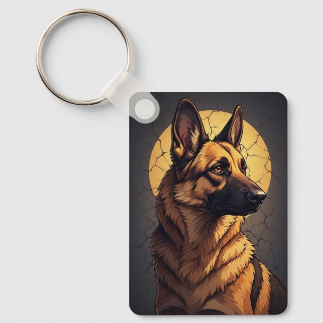 Chaveiro 🦴 Presentes Pastor Alemão Para Amantes de Animais (Frente)