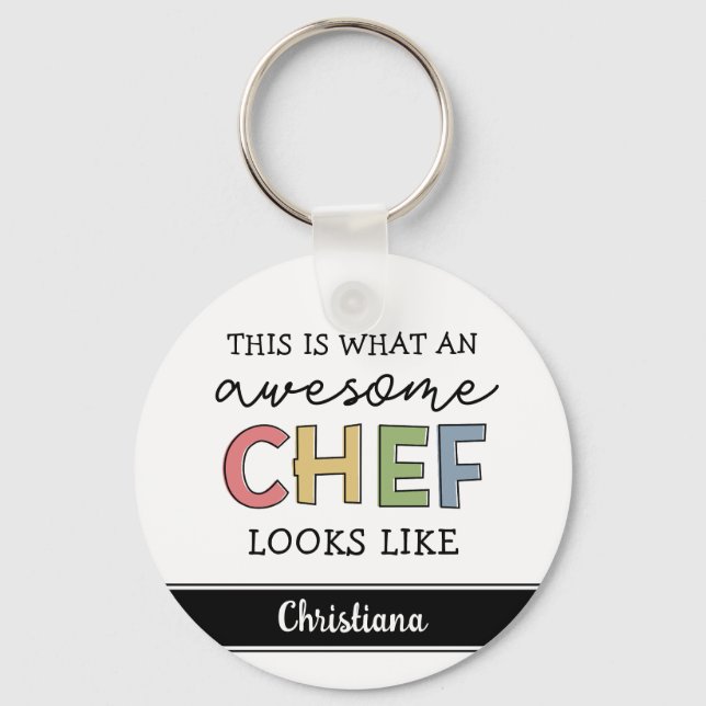 Chaveiro Presentes personalizados incríveis de chef | Melho (Frente)