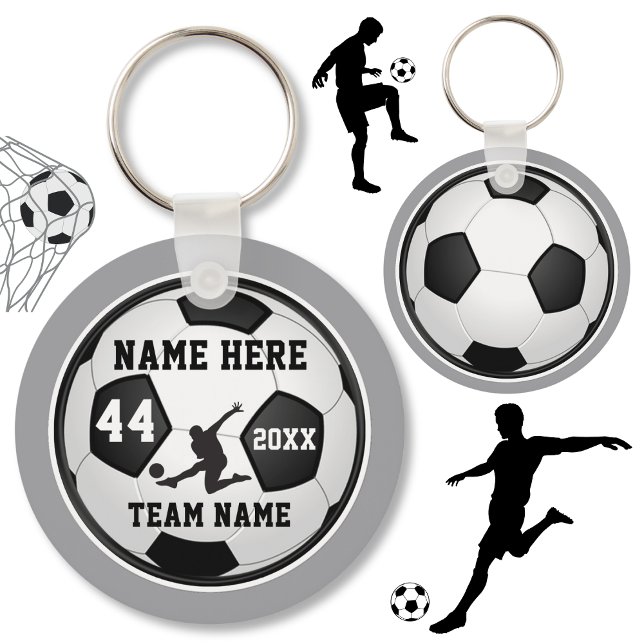 Chaveiro Presentes personalizados para rapazes, suas cores (Personalized Soccer Team Gifts. Cheap soccer gifts. Soccer party favors. Boys soccer.)