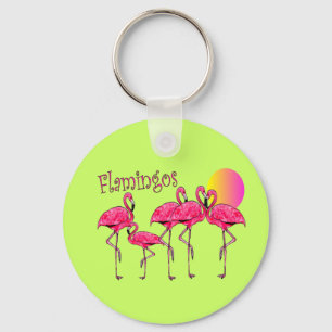 Chaveiro Presentes tropicais da arte do flamingo