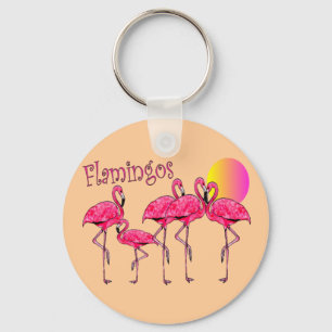 Chaveiro Presentes tropicais da arte do flamingo