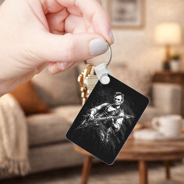Chaveiro Presidente Abraham Lincoln Tocando Violão (Criador carregado)