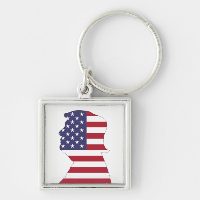 CHAVEIRO PRESIDENTE DONALD TRUMP AMERICAN FLAG (Frente)