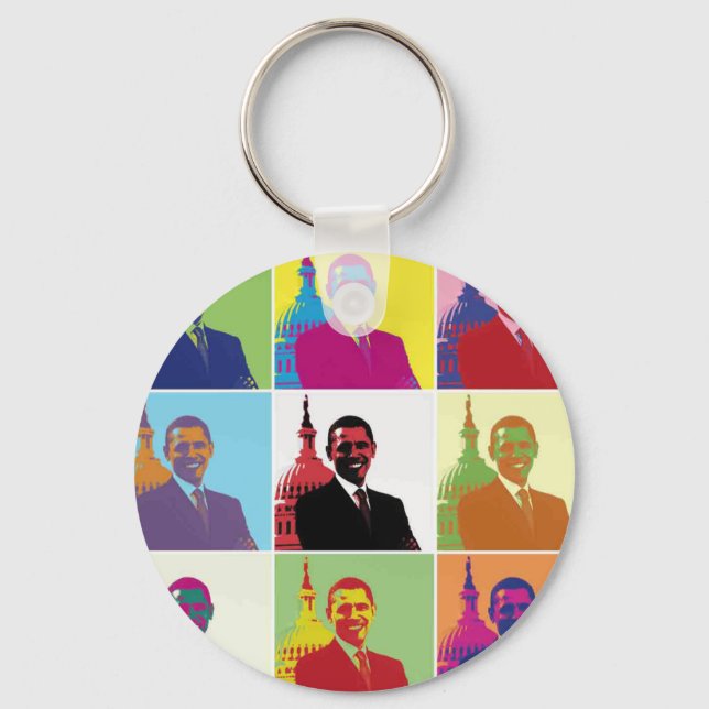 Chaveiro Presidente Obama Pop Art (Frente)